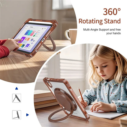 For iPad mini (2024) / (2021) Case with Shoulder Strap Kickstand PC TPU Acrylic Tablet Cover