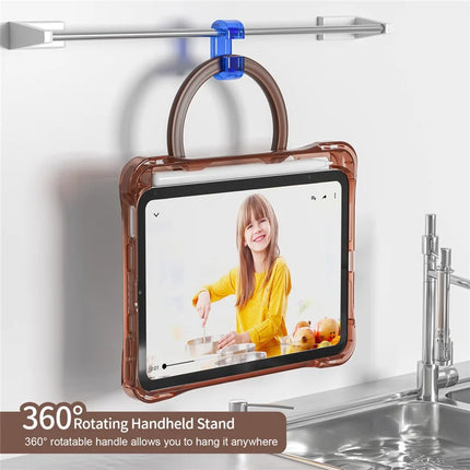 For iPad mini (2024) / (2021) Case with Shoulder Strap Kickstand PC TPU Acrylic Tablet Cover