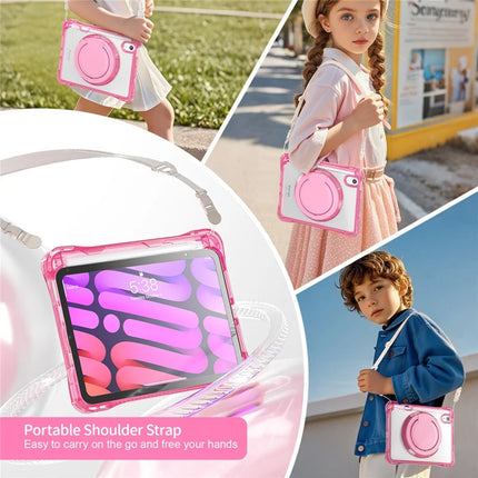 For iPad mini (2024) / (2021) Case with Shoulder Strap Kickstand PC TPU Acrylic Tablet Cover