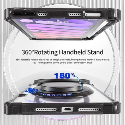 For iPad mini (2024) / mini (2021) Case Rotary Kickstand PC TPU Acrylic Tablet Cover