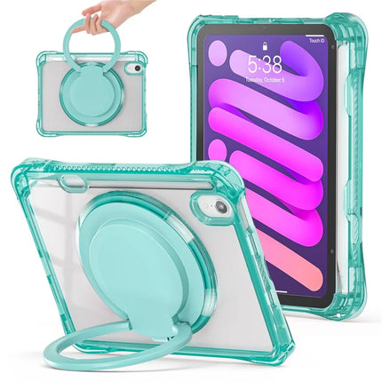 For iPad mini (2024) / mini (2021) Case Rotary Kickstand PC TPU Acrylic Tablet Cover - Light Green