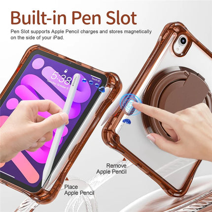For iPad mini (2024) / mini (2021) Case Rotary Kickstand PC TPU Acrylic Tablet Cover