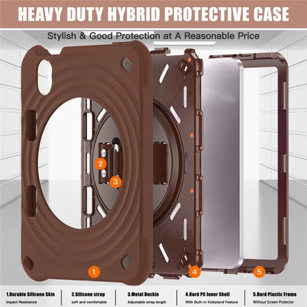 For iPad mini (2024) / (2021) Case Kickstand PC + Silicone + TPU Tablet Cover