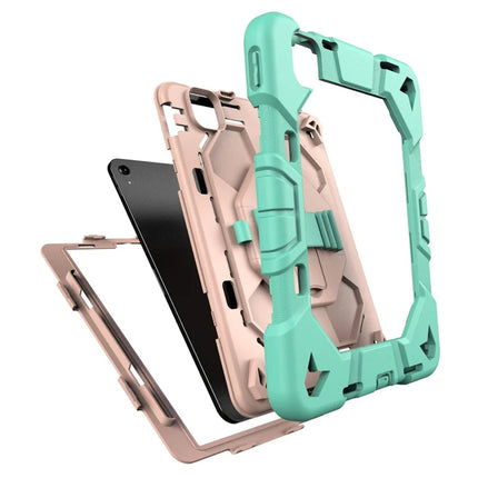 Tablet Case For iPad Air (2022) / (2020) / iPad Pro 11 (2022) / (2021) / (2020) / (2018) PC + Silicone Cover with Kickstand Wrist Strap