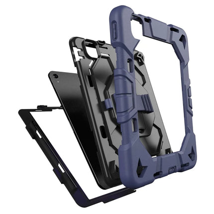 Tablet Case For iPad Air (2022) / (2020) / iPad Pro 11 (2022) / (2021) / (2020) / (2018) PC + Silicone Cover with Kickstand Wrist Strap