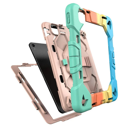 Tablet Case For iPad Air (2022) / (2020) / iPad Pro 11 (2022) / (2021) / (2020) / (2018) PC + Silicone Cover with Kickstand Wrist Strap