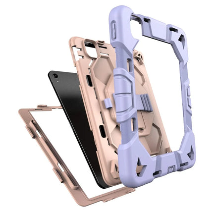 Tablet Case For iPad Air (2022) / (2020) / iPad Pro 11 (2022) / (2021) / (2020) / (2018) PC + Silicone Cover with Kickstand Wrist Strap