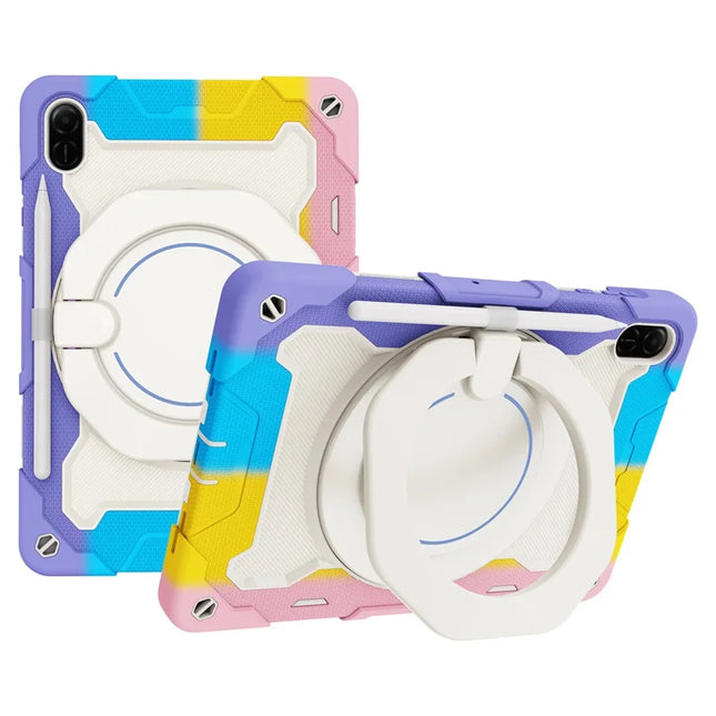 For Honor Pad X9 / Pad X8a Case with Kickstand PC + Silicone Shockproof Rugged Tablet Cover - Colorful Pink