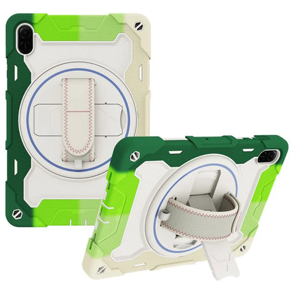 For Honor Pad X9  /  X8a Case Kickstand Hand Strap PC + Silicone Tablet Cover - Colorful Green