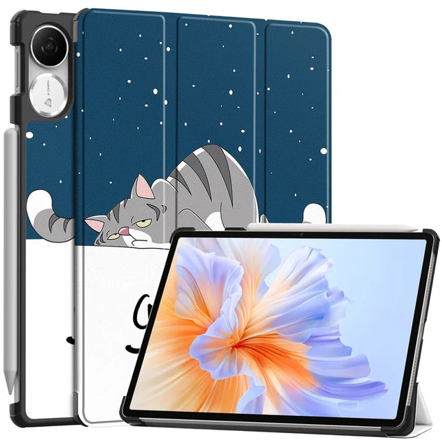 For Honor Pad V9 Case Pattern Print Leather Stand Tablet Cover - Cat