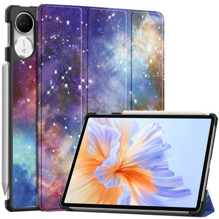 For Honor Pad V9 Case Pattern Print Leather Stand Tablet Cover - Galaxy