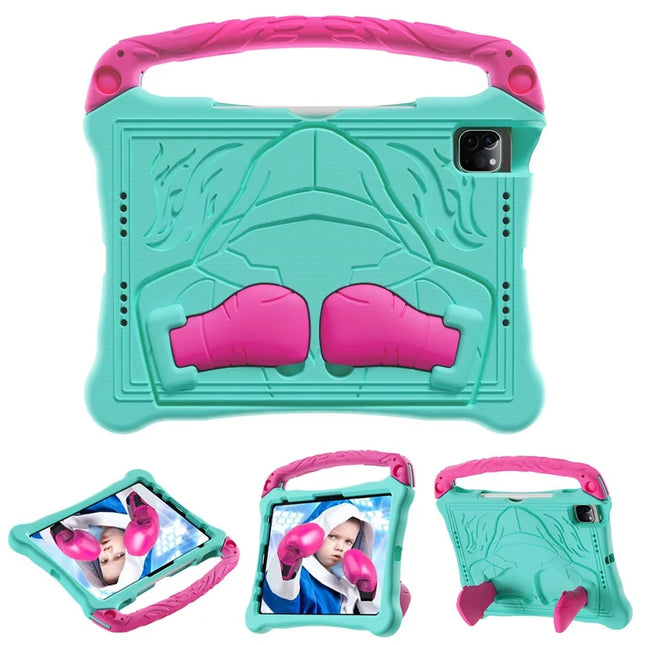 EVA Case For iPad Air 11 (2024) / iPad Pro 11 (2024) / iPad 10.9 (2022) Boxing Style Tablet Cover with Handle Kickstand - Mint Green / Rose