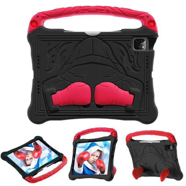 EVA Case For iPad Air 11 (2024) / iPad Pro 11 (2024) / iPad 10.9 (2022) Boxing Style Tablet Cover with Handle Kickstand - Black / Red