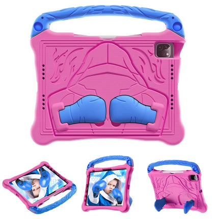 EVA Case For iPad Air 11 (2024) / iPad Pro 11 (2024) / iPad 10.9 (2022) Boxing Style Tablet Cover with Handle Kickstand - Rose / Blue
