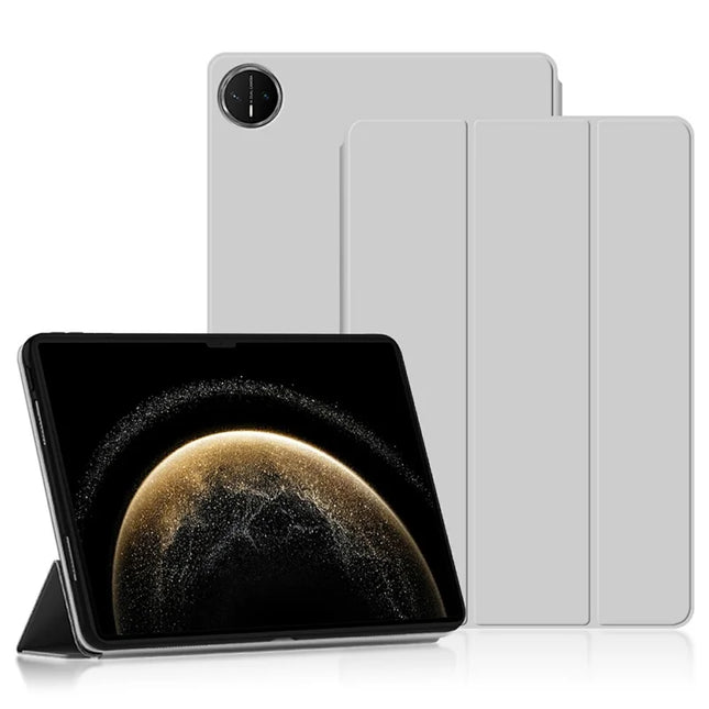 For Huawei MatePad Pro 13.2 (2025) Case PU Leather TPU Back Trifold Stand Tablet Cover - Grey