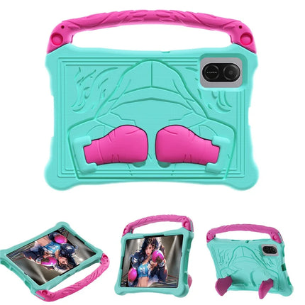 For Honor Pad X8a Case Boxing Style EVA Tablet Cover with Handle Kickstand - Mint Green  /  Rose