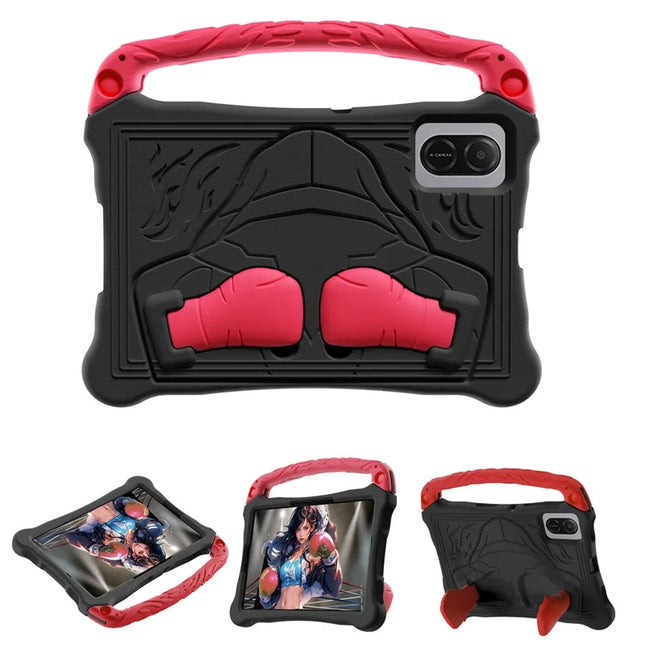 For Honor Pad X8a Case Boxing Style EVA Tablet Cover with Handle Kickstand - Black  /  Red