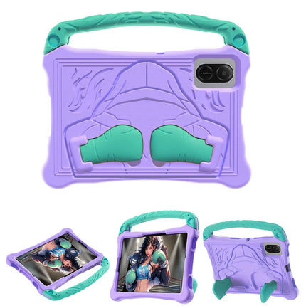For Honor Pad X8a Case Boxing Style EVA Tablet Cover with Handle Kickstand - Purple  /  Mint Green