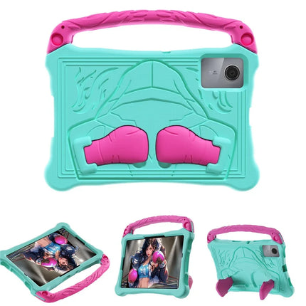 For Lenovo Tab M11  /  Xiaoxin Pad 11 2024 Case Boxing Style EVA Tablet Cover with Handle Kickstand - Mint Green  /  Rose