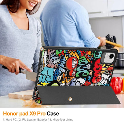 For Honor Pad X9 Pro Case Pattern Print Leather Stand Tablet Cover