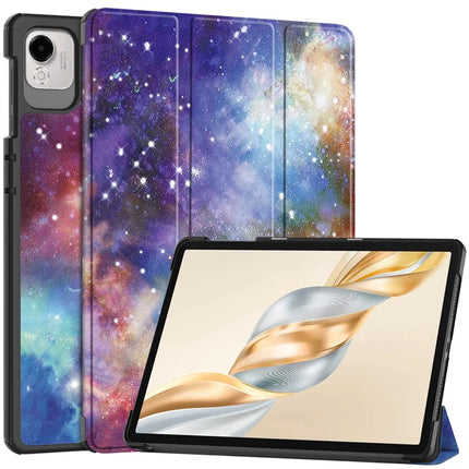 For Honor Pad X9 Pro Case Pattern Print Leather Stand Tablet Cover - Galaxy