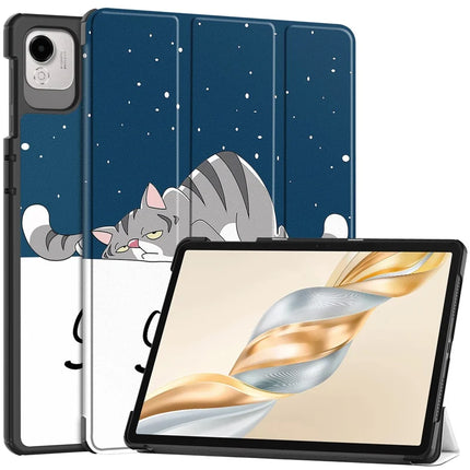 For Honor Pad X9 Pro Case Pattern Print Leather Stand Tablet Cover - Cat
