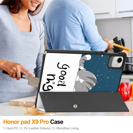 For Honor Pad X9 Pro Case Pattern Print Leather Stand Tablet Cover