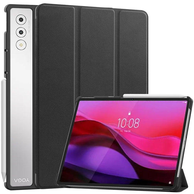 For Lenovo Yoga Tab Plus Case Anti-Drop Leather Stand Tablet Cover - Black