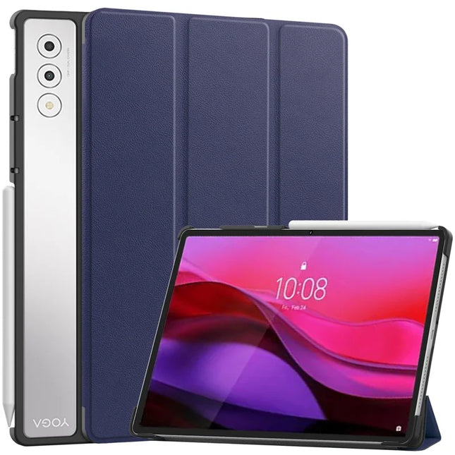 For Lenovo Yoga Tab Plus Case Anti-Drop Leather Stand Tablet Cover - Dark Blue
