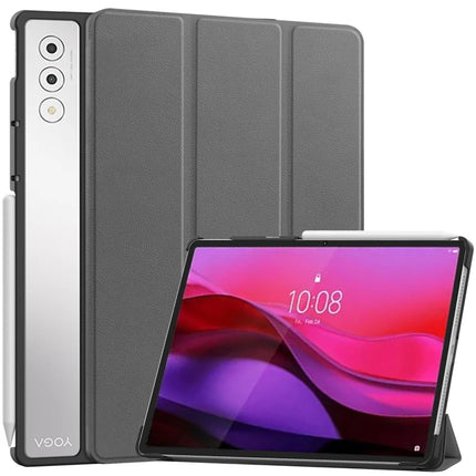 For Lenovo Yoga Tab Plus Case Anti-Drop Leather Stand Tablet Cover - Grey