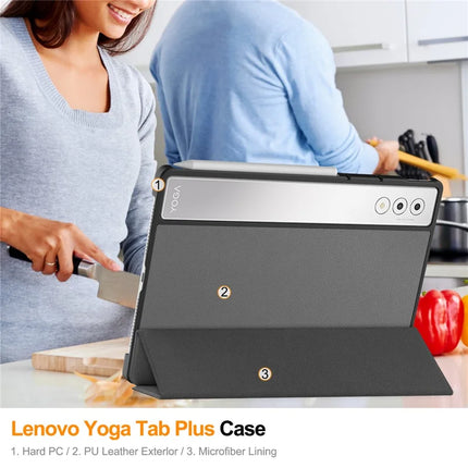 For Lenovo Yoga Tab Plus Case Anti-Drop Leather Stand Tablet Cover