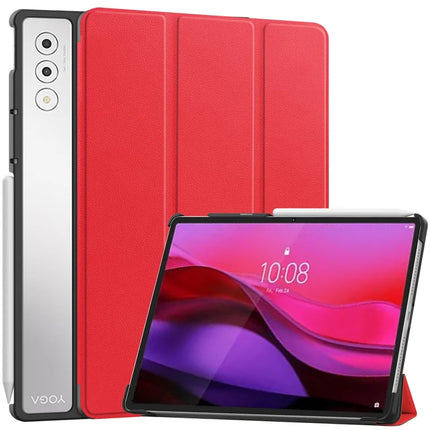 For Lenovo Yoga Tab Plus Case Anti-Drop Leather Stand Tablet Cover - Red