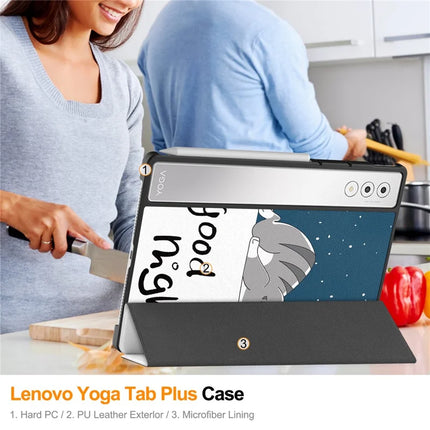 For Lenovo Yoga Tab Plus Case Pattern Print Leather Stand Tablet Cover
