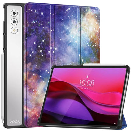For Lenovo Yoga Tab Plus Case Pattern Print Leather Stand Tablet Cover - Galaxy