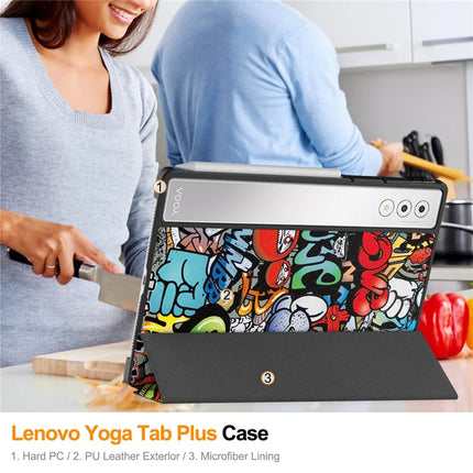 For Lenovo Yoga Tab Plus Case Pattern Print Leather Stand Tablet Cover