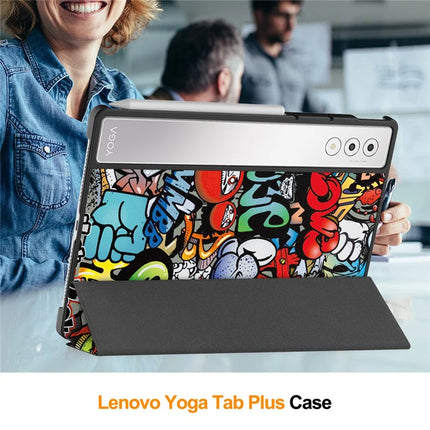 For Lenovo Yoga Tab Plus Case Pattern Print Leather Stand Tablet Cover