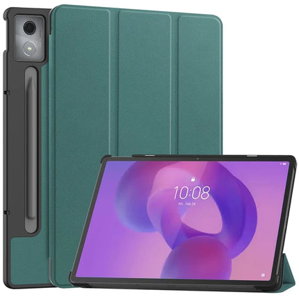 For Lenovo Idea Tab Pro Case Anti-Drop Leather Stand Tablet Cover - Blackish Green
