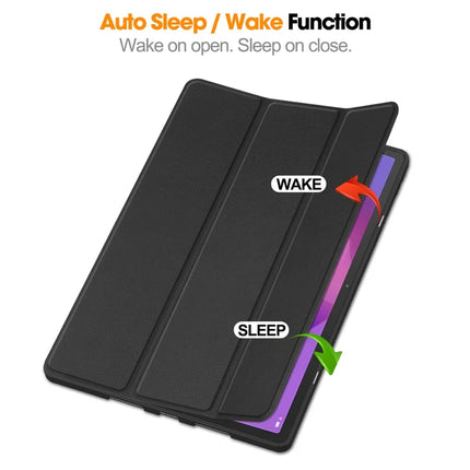 For Lenovo Idea Tab Pro Case Tri-Fold Stand Leather + PC Tablet Cover with Pen Holder
