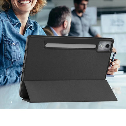 For Lenovo Idea Tab Pro Case Tri-Fold Stand Leather + PC Tablet Cover with Pen Holder