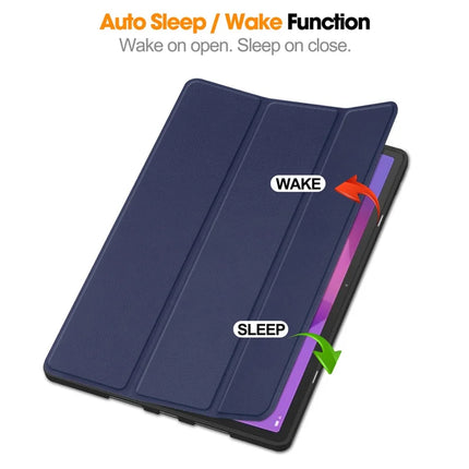 For Lenovo Idea Tab Pro Case Tri-Fold Stand Leather + PC Tablet Cover with Pen Holder
