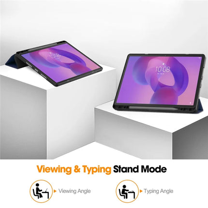 For Lenovo Idea Tab Pro Case Tri-Fold Stand Leather + PC Tablet Cover with Pen Holder