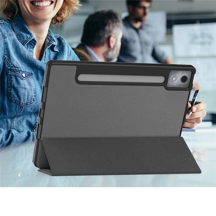 For Lenovo Idea Tab Pro Case Tri-Fold Stand Leather + PC Tablet Cover with Pen Holder