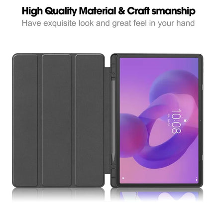 For Lenovo Idea Tab Pro Case Tri-Fold Stand Leather + PC Tablet Cover with Pen Holder