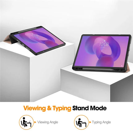 For Lenovo Idea Tab Pro Case Tri-Fold Stand Leather + PC Tablet Cover with Pen Holder