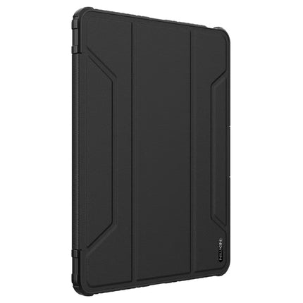 NILLKIN Bumper Leather Case Pro for iPad Air 13 (2024)  /  Pro 12.9 (2022)  /  (2021)  /  (2020) Slide Camera Cover PU Leather Trifold Stand Tablet Case