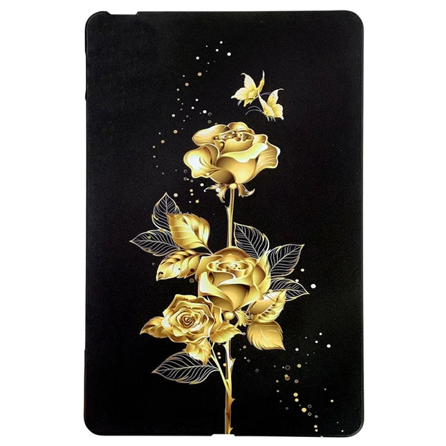For Amazon Kindle Paperwhite (2024) TPU Case Pattern Printing Slim Tablet Protective Cover - Golden Butterfly Rose