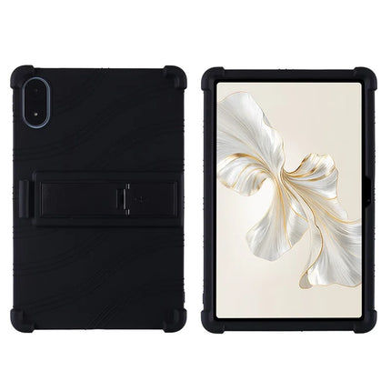 For Honor Pad 9 Pro / Pad V8 Pro Silicone Case with Kickstand Rugged Protective Cover - Black