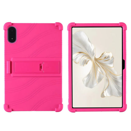 For Honor Pad 9 Pro / Pad V8 Pro Silicone Case with Kickstand Rugged Protective Cover - Rose