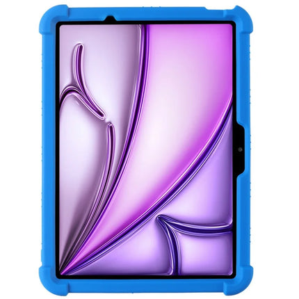 For iPad Air 11 (2024) Silicone Case with Kickstand Rugged Protective Cover