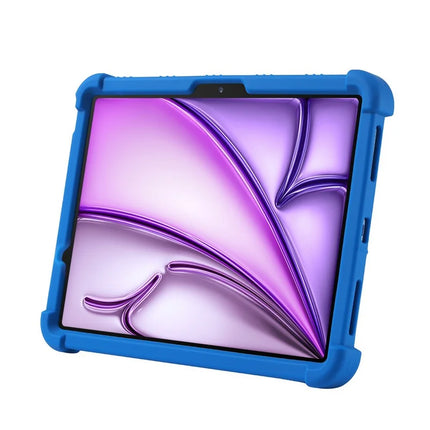 For iPad Air 11 (2024) Silicone Case with Kickstand Rugged Protective Cover